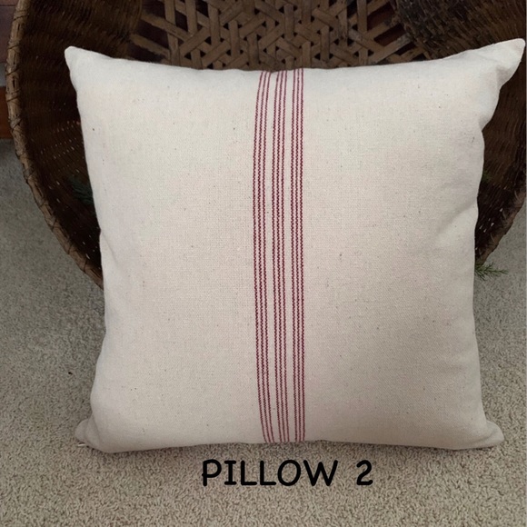 Handmade Grain Sack Pillow Covers-Set Of 2 - Picture 5 of 8